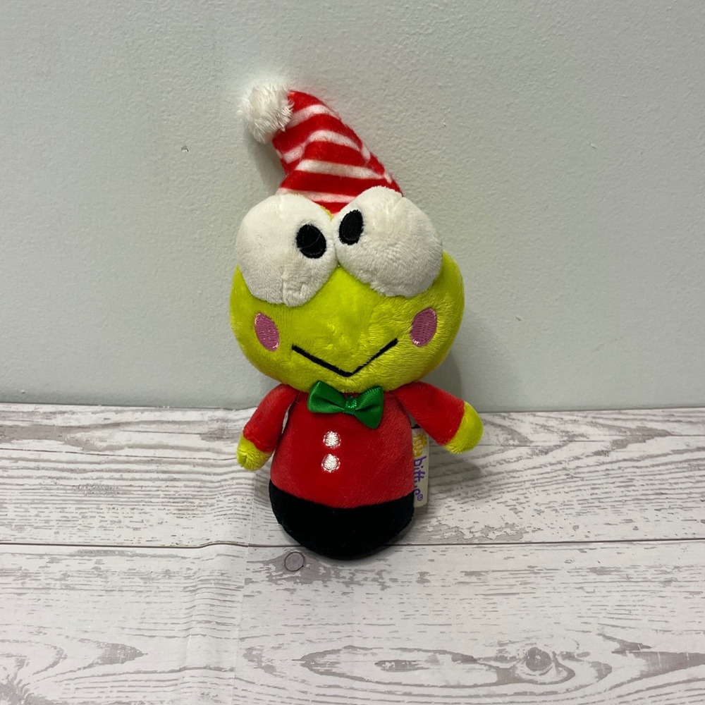 Sanrio Keroppi Hallmark Itty Bittys Christmas Holiday Plush Frog Red Sweater 5in